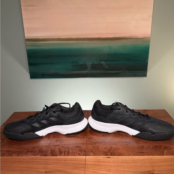 Adidas Men’s Gamecourt 2.0 Black and White Sneakers